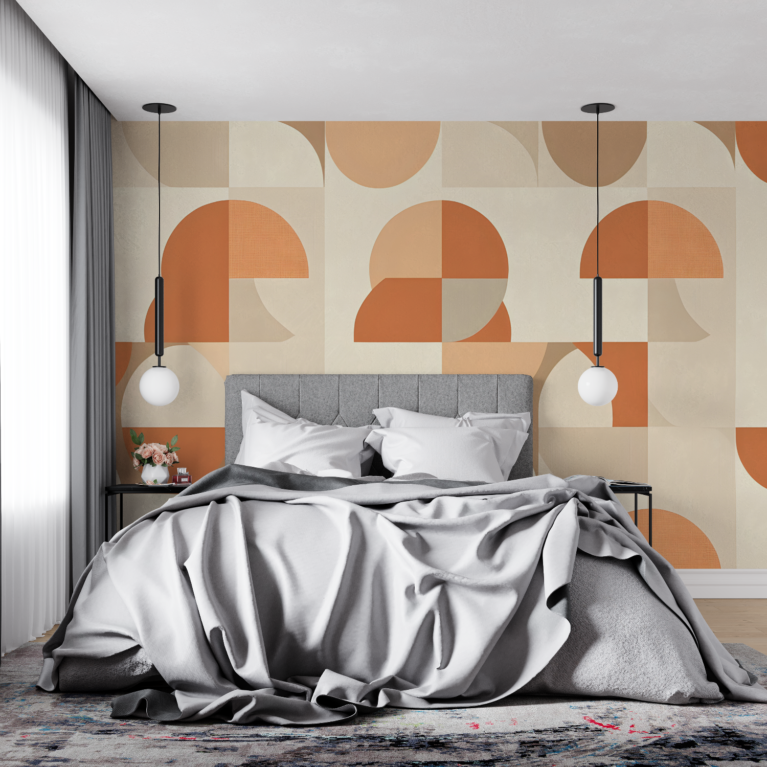 Orange Graphic Wallpaper | Murals Wallpaper