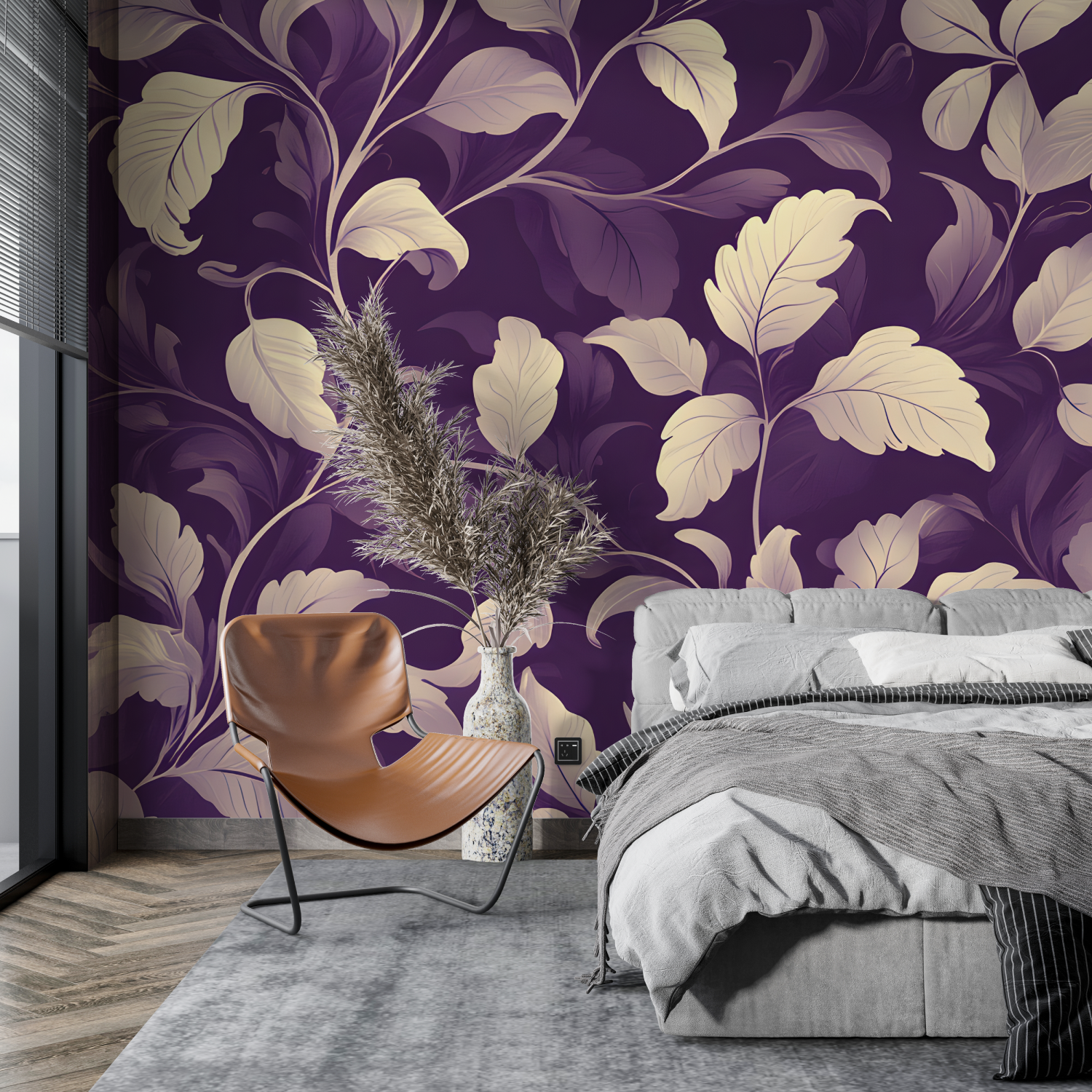 Purple Floral Pattern Wallpaper | Murals Wallpaper