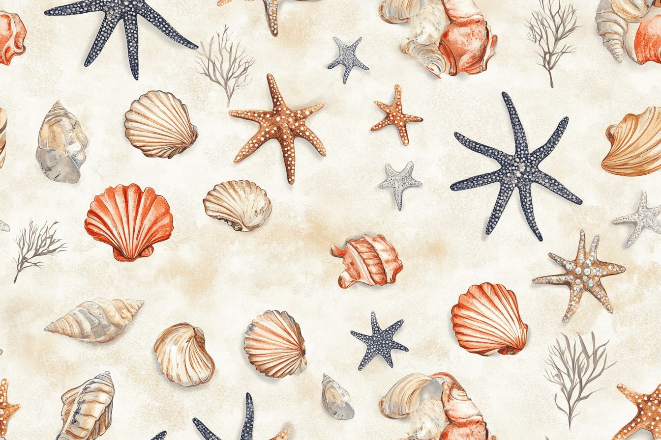 Marine Wallpaper Shells & Corals Tapestry | Murals Wallpaper