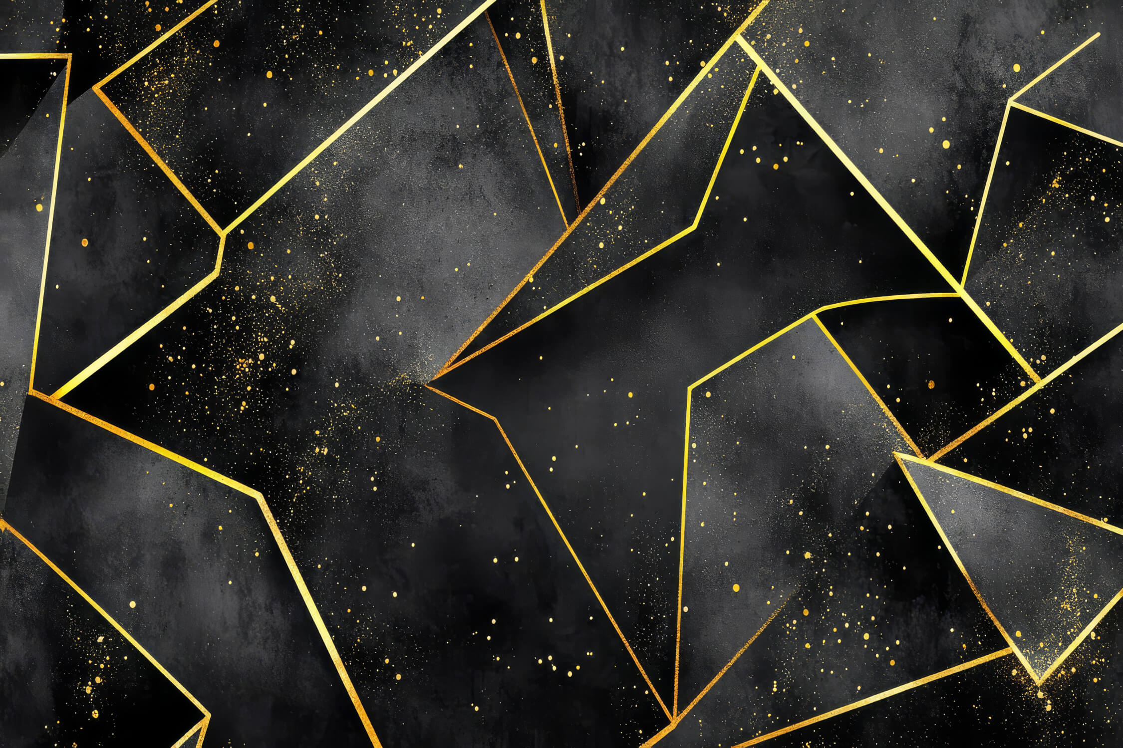 Geometric Black and Gold Wallpaper | Murals Wallpaper