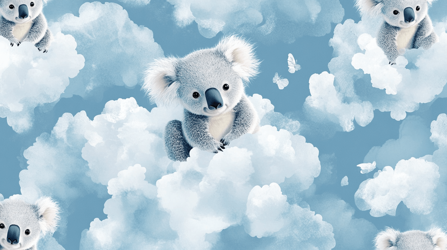 Koala Plush and Cloud Wallpaper | Murals Wallpaper