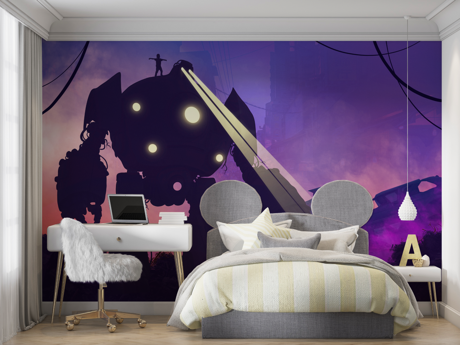 Future Robot Nighttime Wallpaper | Murals Wallpaper