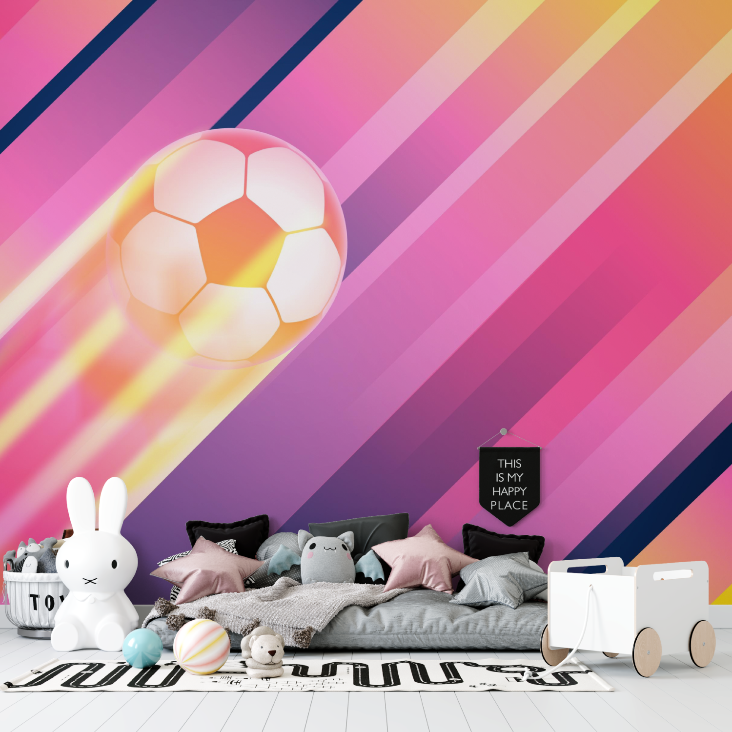 Girl's Soccer Wallpaper | Murals Wallpaper