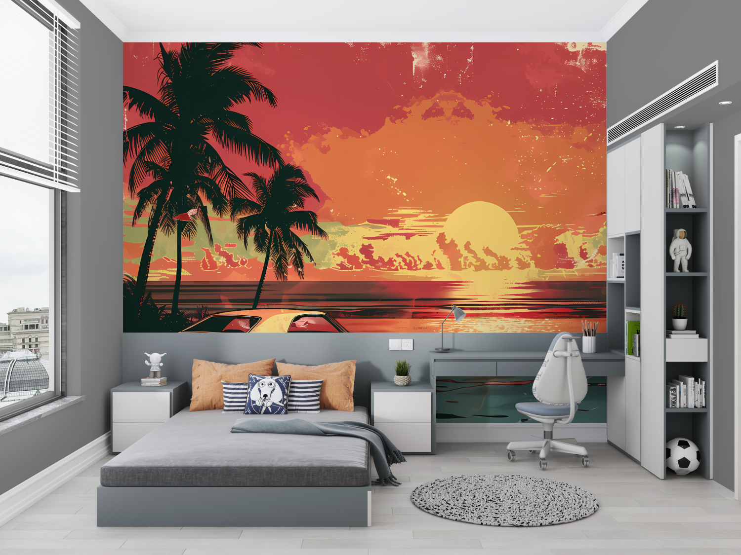 Miami Retro Car Wallpaper | Murals Wallpaper