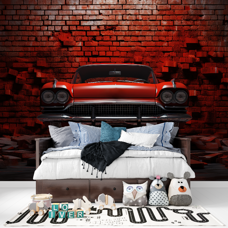 XXL Wallpaper Red Brick Car | Murals Wallpaper