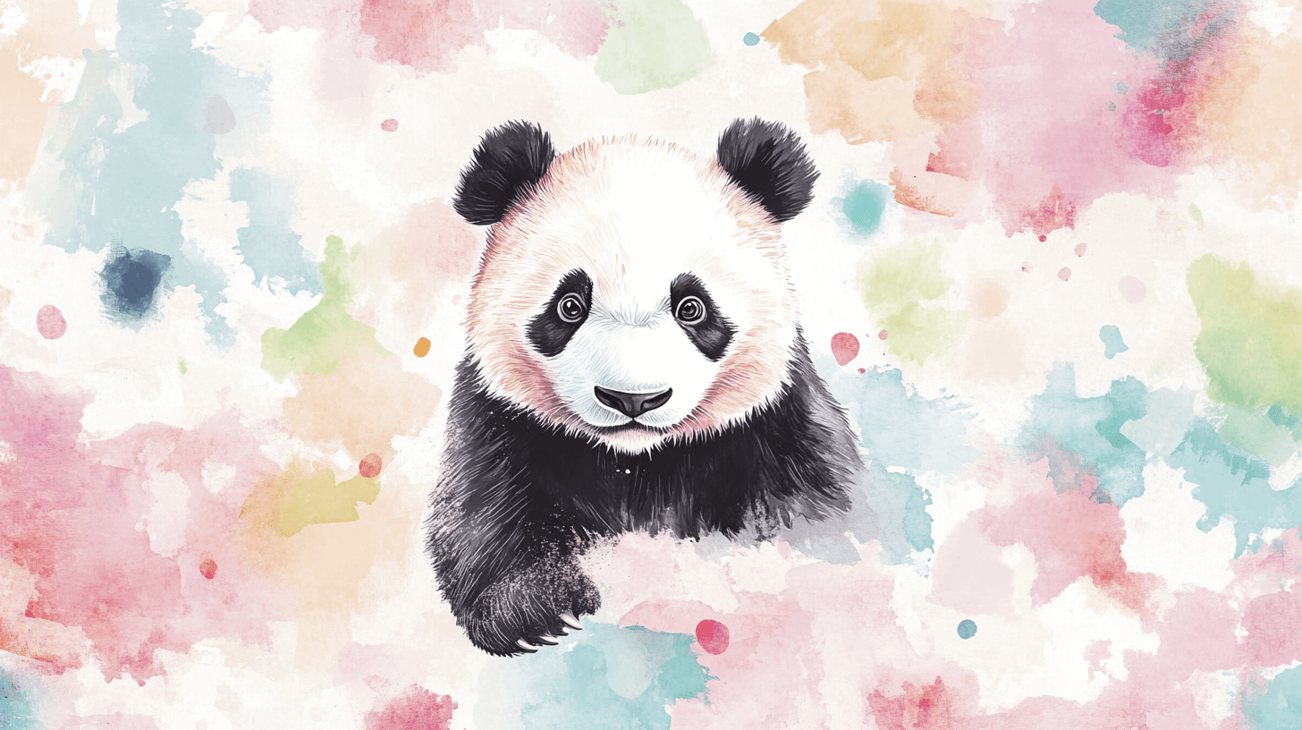 Panda Wallpaper and Pastel Colors | Murals Wallpaper