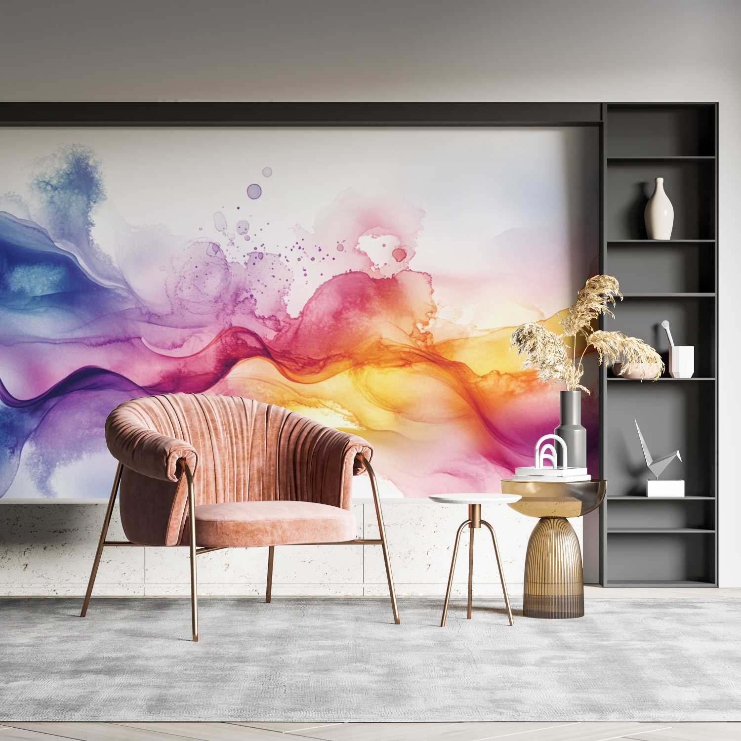 Wandbild Aquarelltapete Kunst Flui... und Abstraktion Panorama