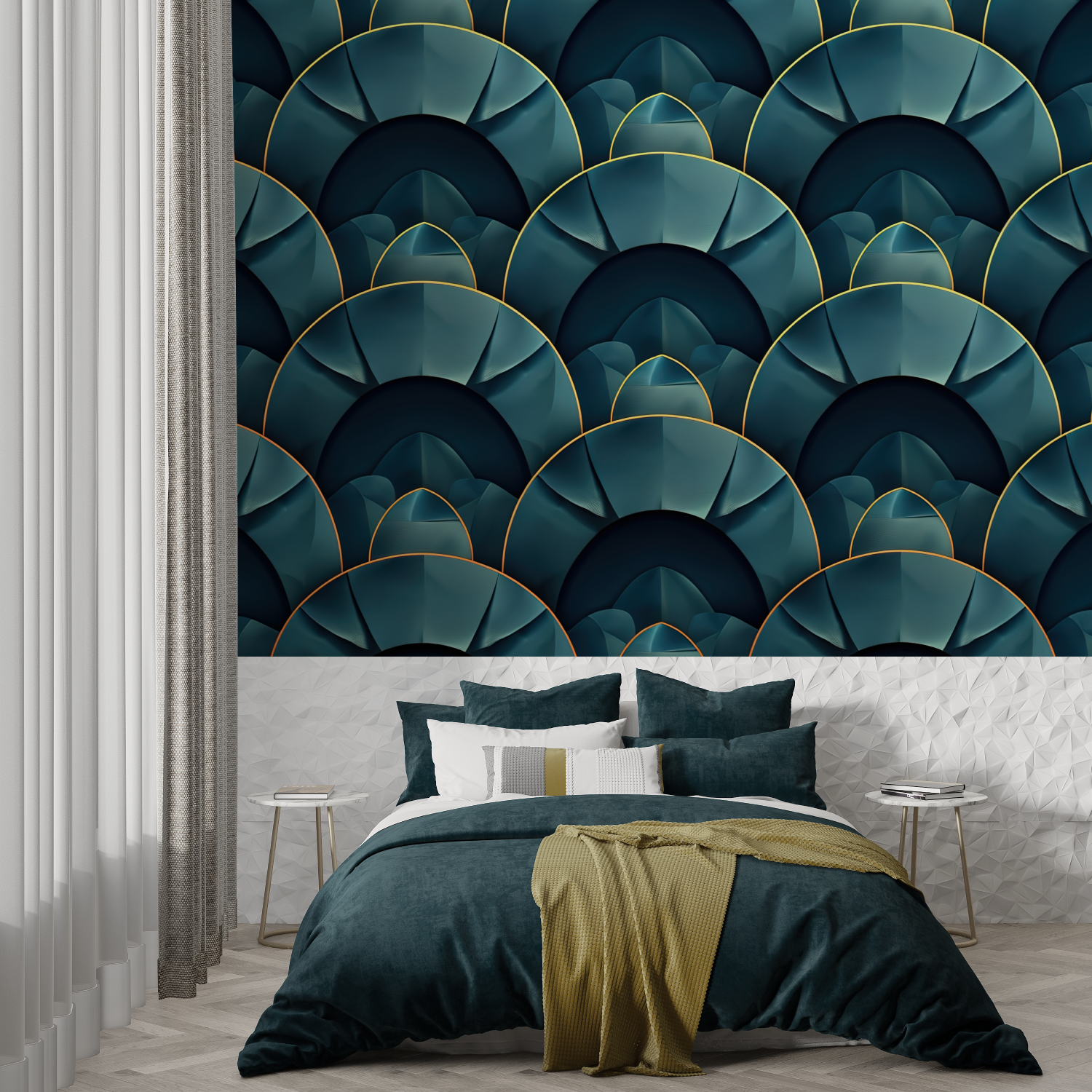 Teal Wallpaper for Bedroom | Murals Wallpaper