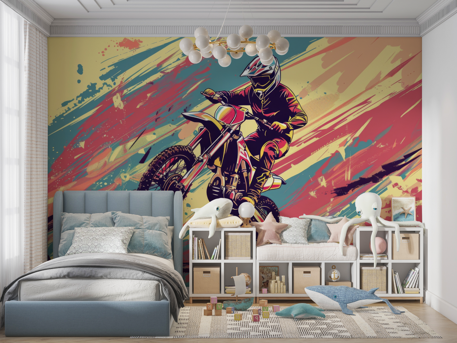 Motocross Graffiti Tapete | Wandbilder Tapete