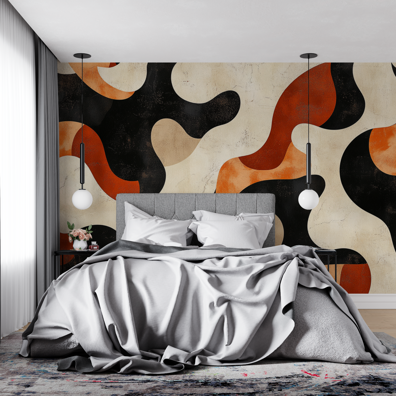 Terracotta Abstract Bubble Wallpaper | Murals Wallpaper