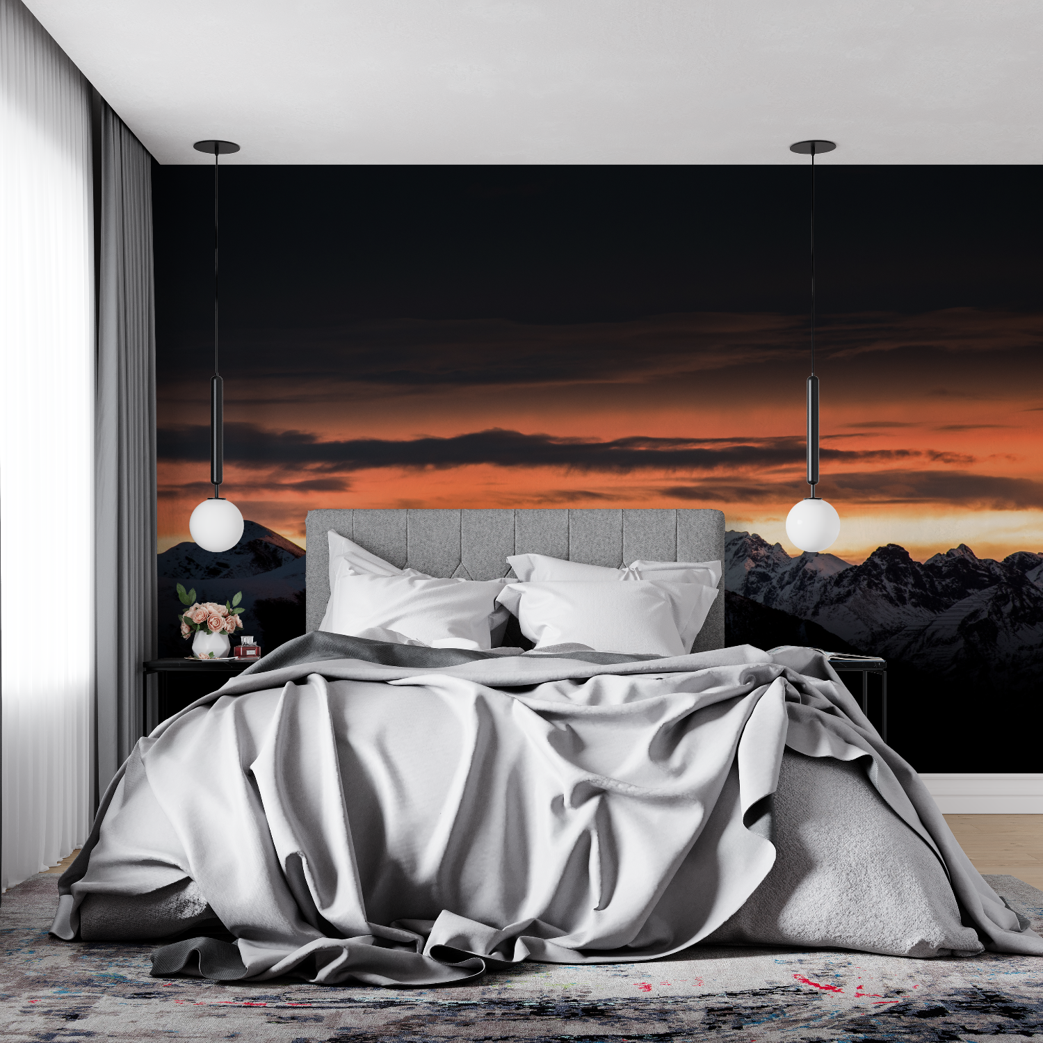 Bergnacht-Tapete | Wandbild-Tapete