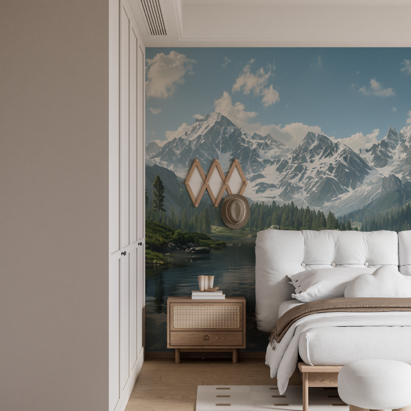 Mountain Lake Scenic Wallpaper in Haute Savoie | Murals Wallpaper