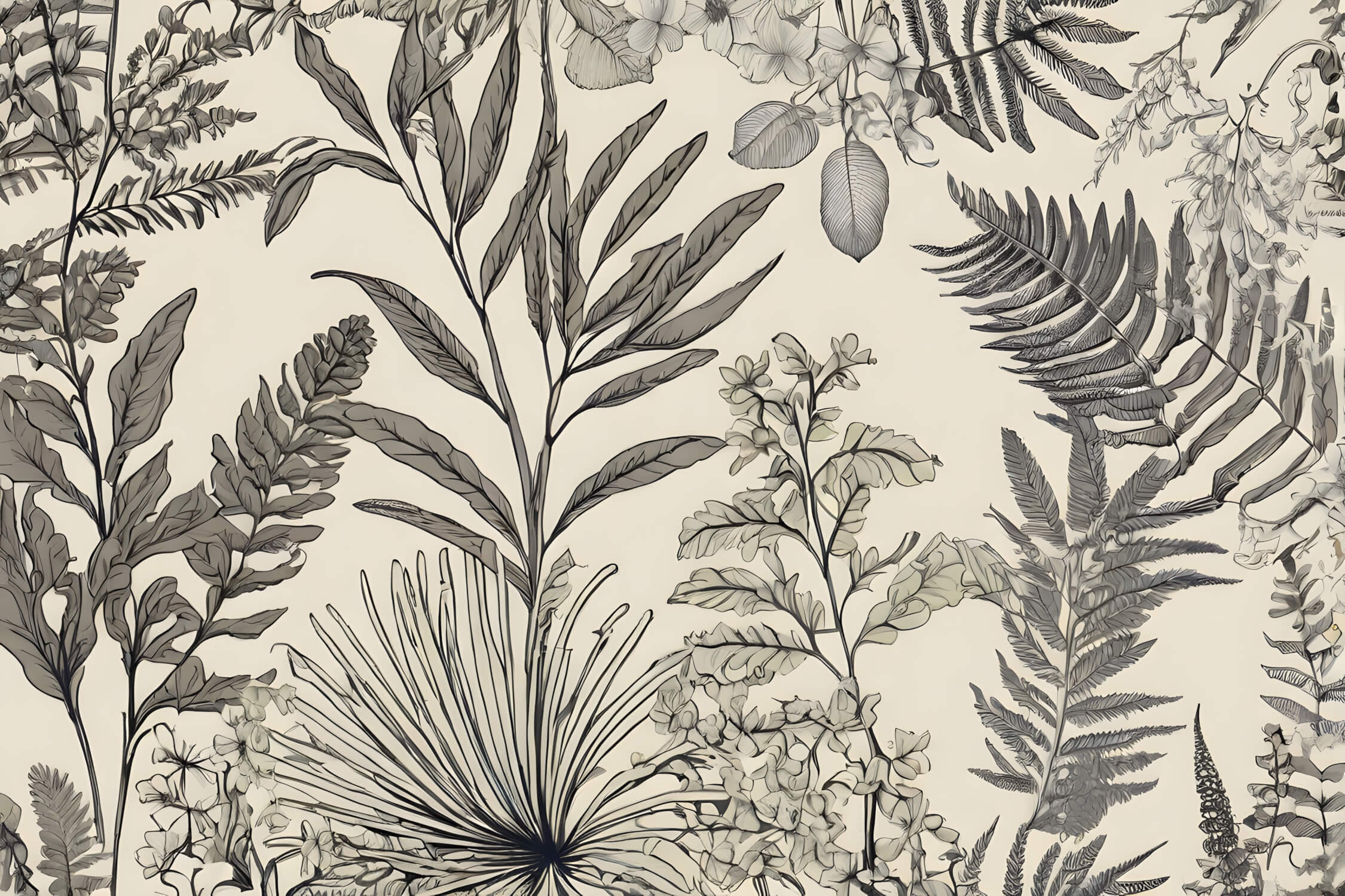 Tropical Floral Toile Wallpaper | Murals Wallpaper