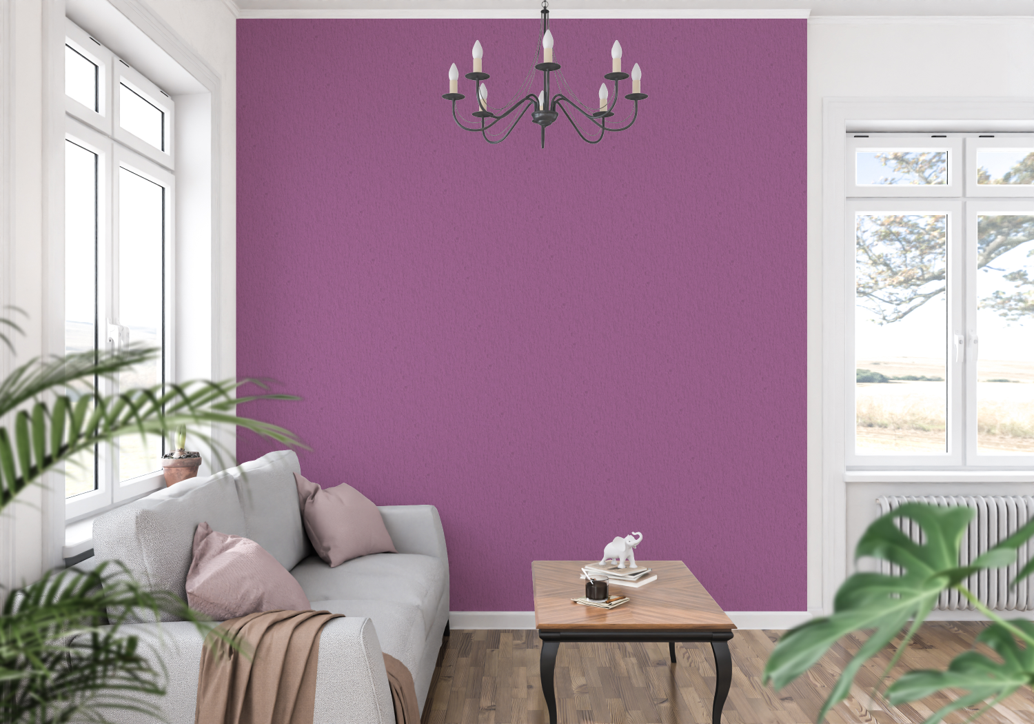 Purple Non-Woven Wallpaper | Murals Wallpaper