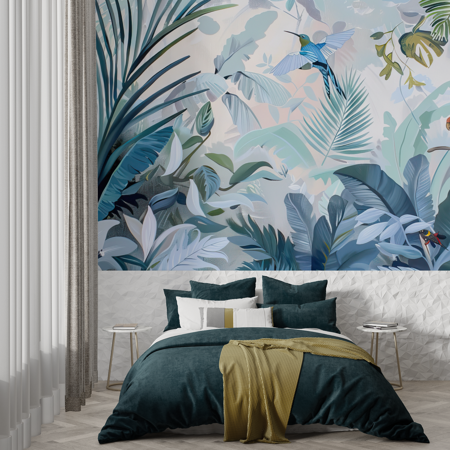 Blaue Dschungeltapete | Murals Wallpaper