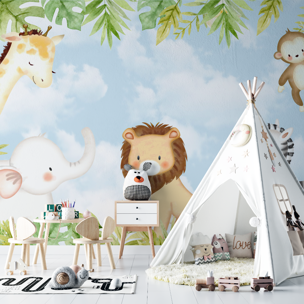 Lion and Forest Animals Wallpaper | Murals Wallpaper