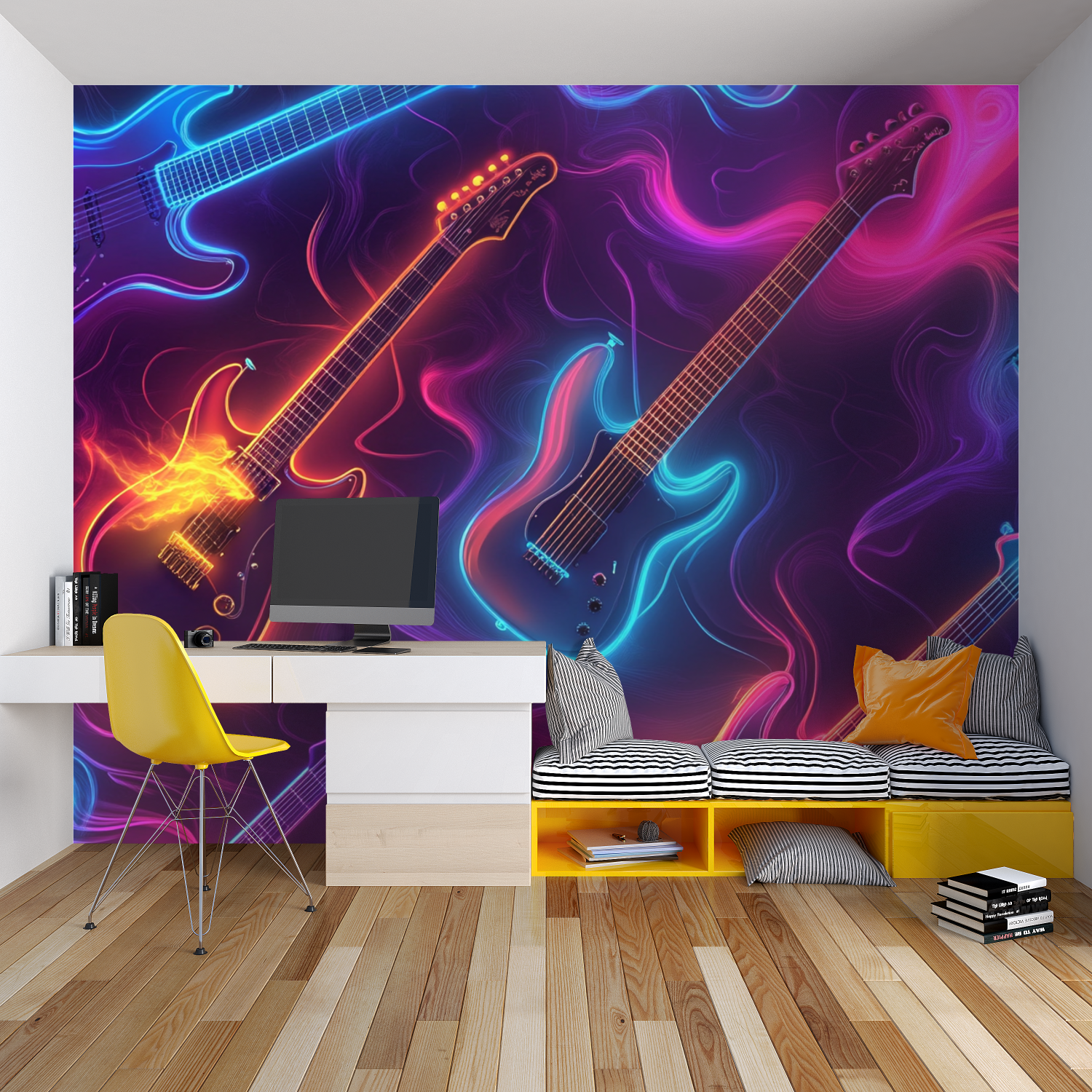 Musiktapete mit Print | Wandtapete