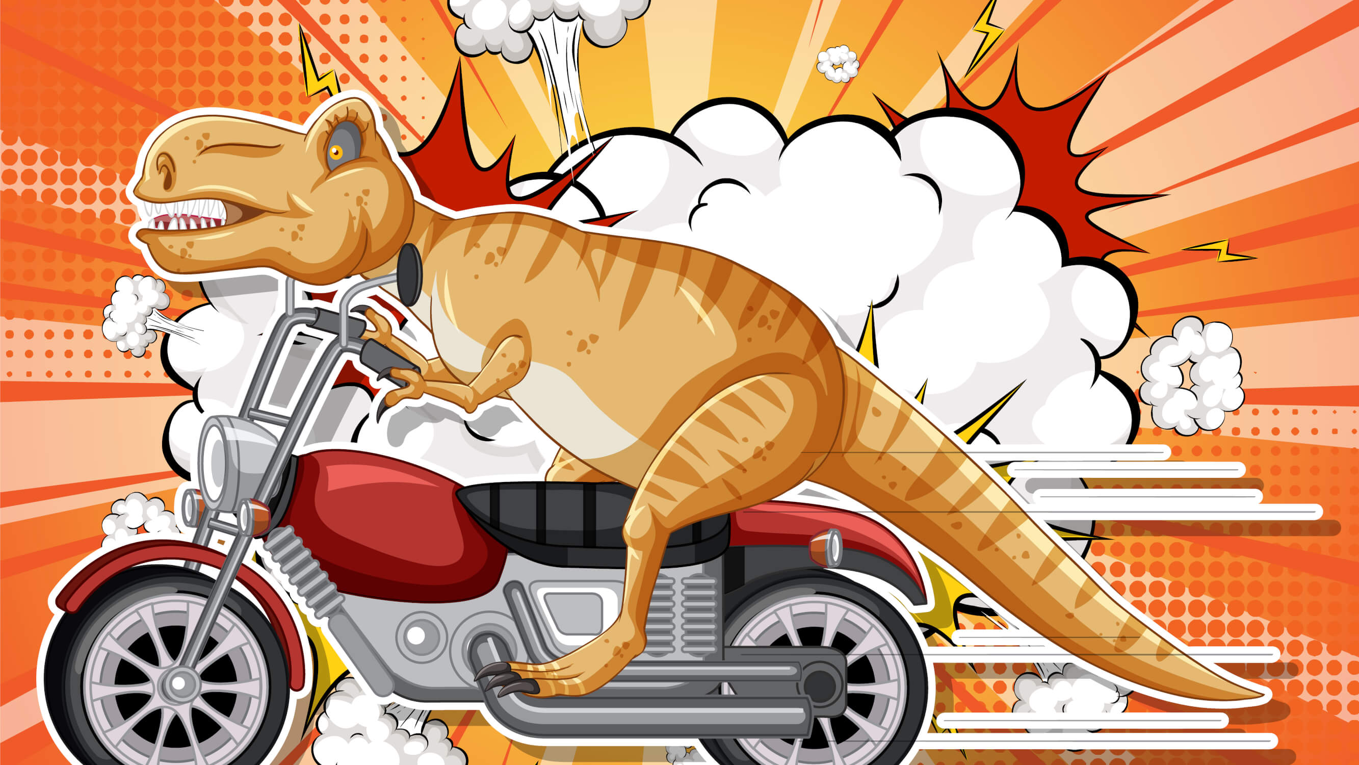 Dinosaur Motorcycle Wallpaper | Murals Wallpaper
