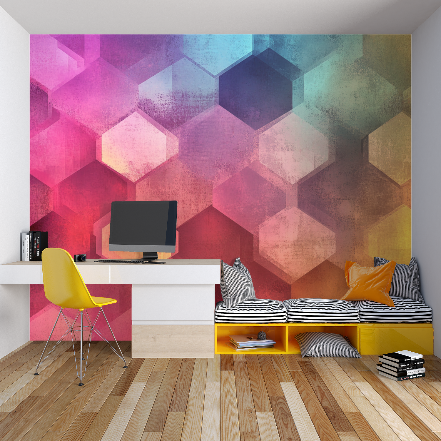 Colored Hexagon Wallpaper | Murals Wallpaper