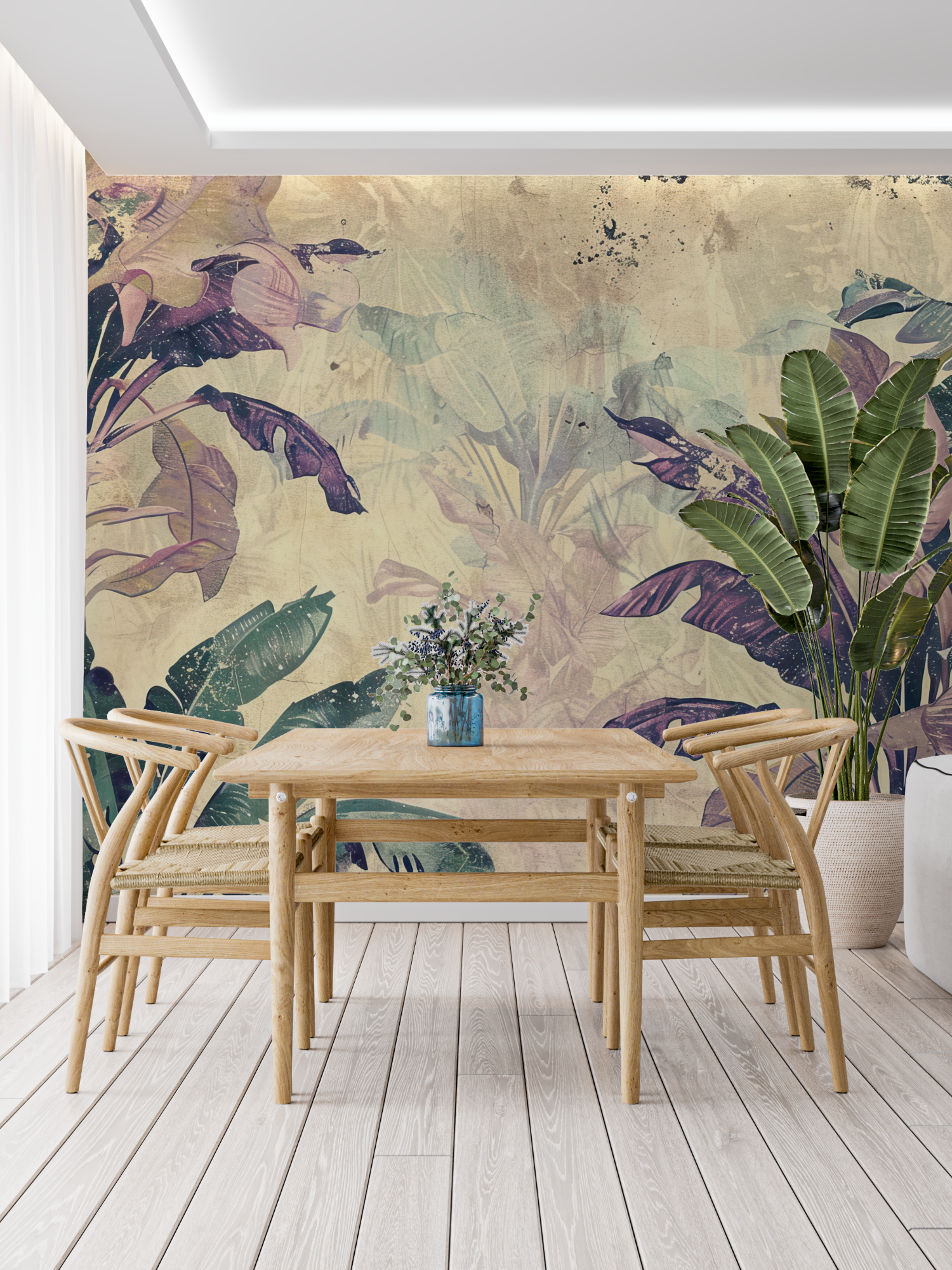 Vintage Tropical Purple Wallpaper | Murals Wallpaper
