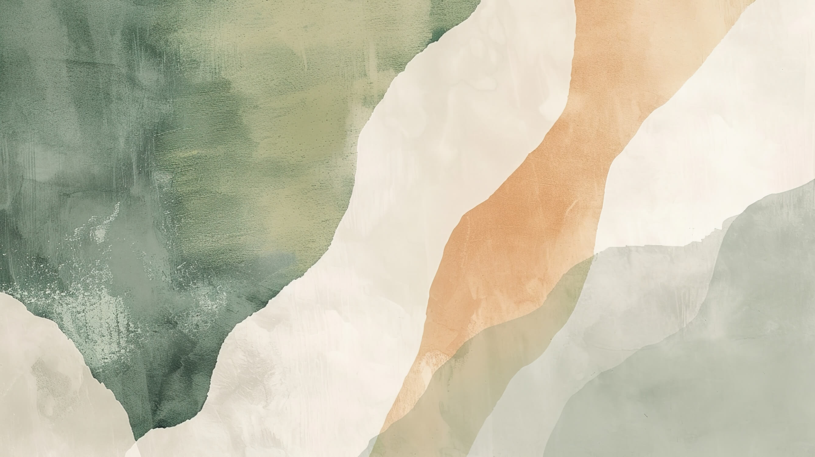 Mural Green and Terracotta Wallpaper