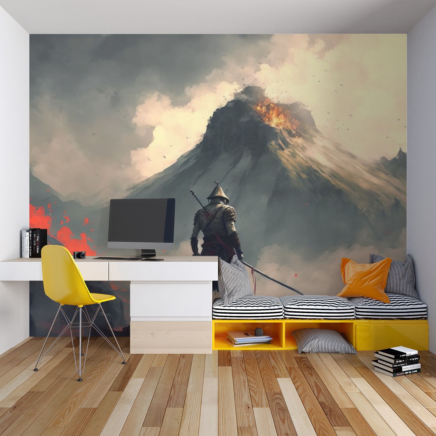 Samurai and Mountain Wallpaper | Murals Wallpaper