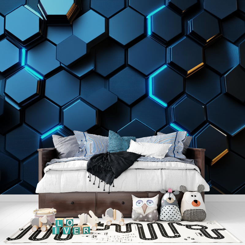 Futuristic Hexagon Gamer Wallpaper | Murals Wallpaper