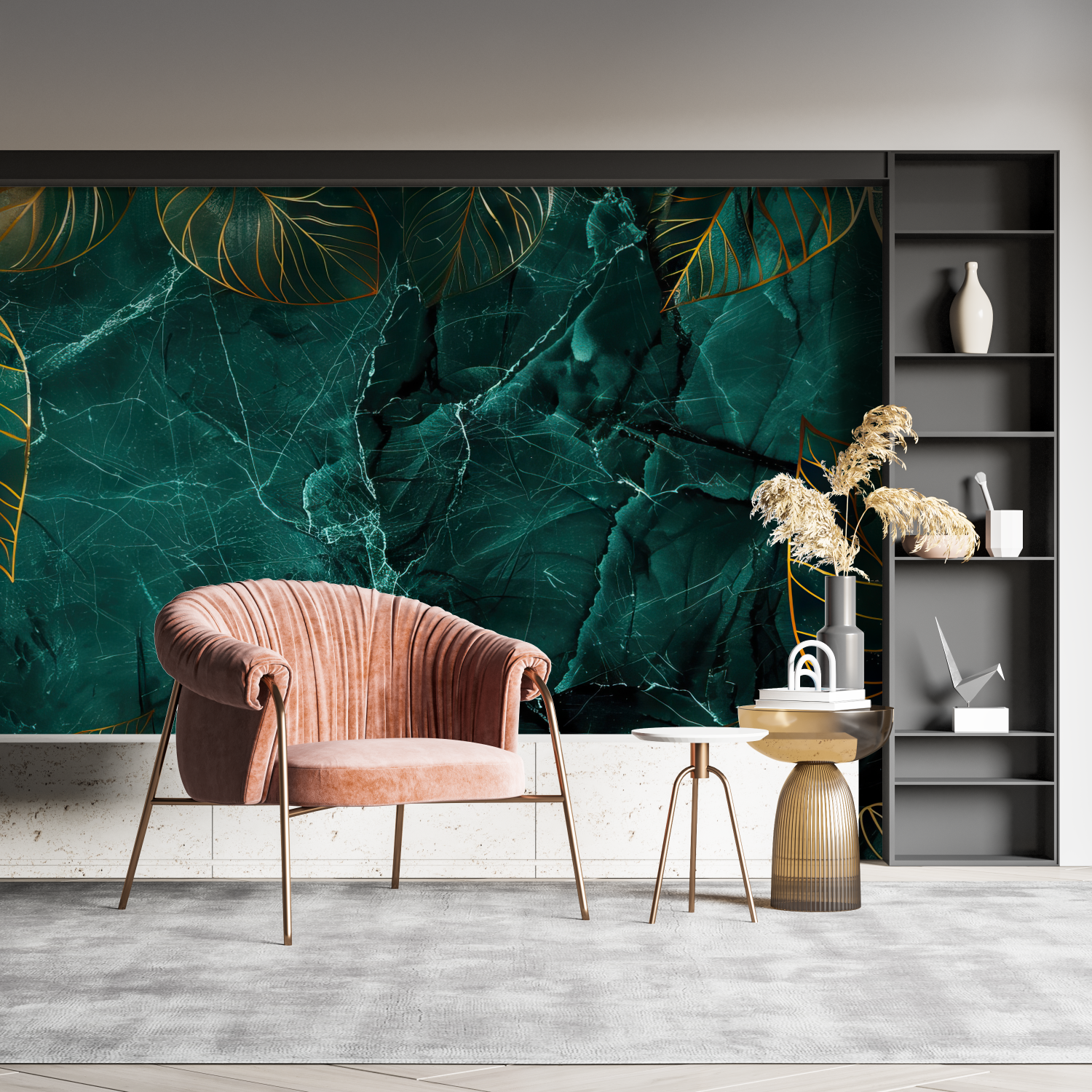 Dunkelgrüne Tapete | Wandbildtapete
