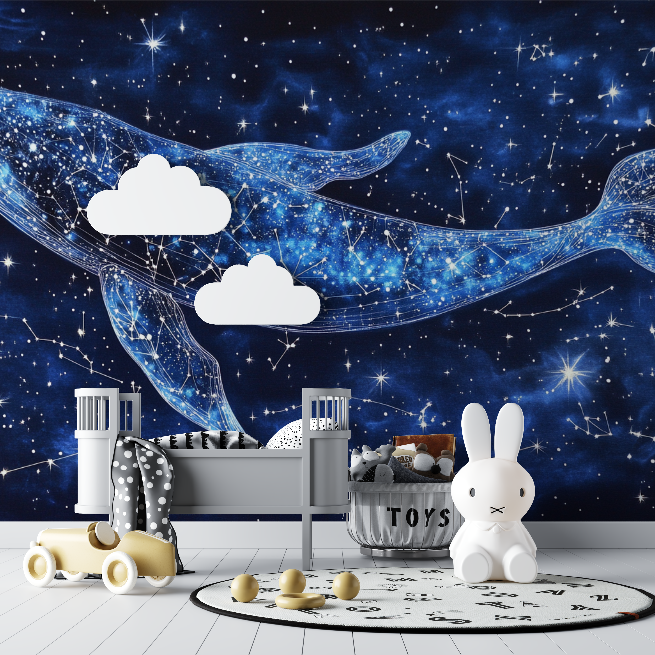 Whale and Constellation Wallpaper | Murals Wallpaper
