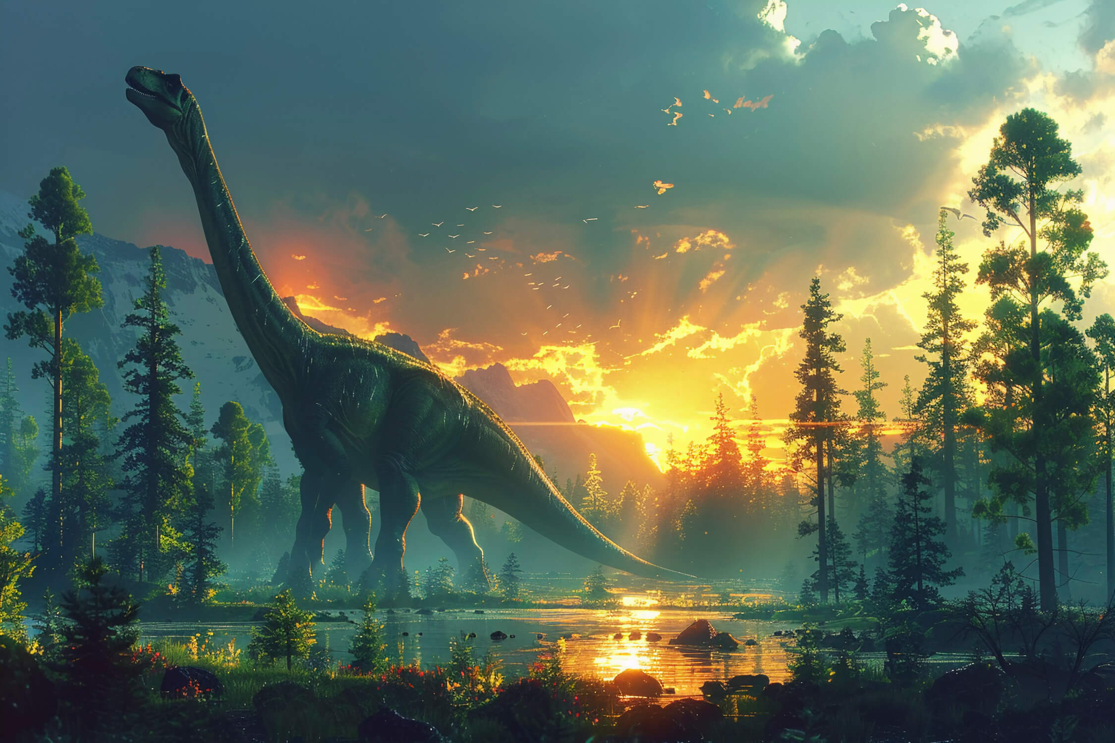 Peaceful Dinosaur Wallpaper | Murals Wallpaper