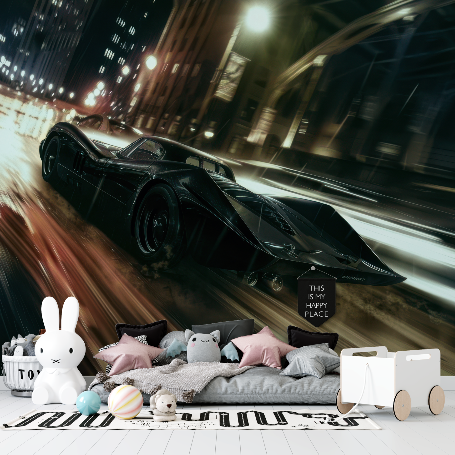 3D Car Wallpaper for Adult Bedroom | Murals Wallpaper