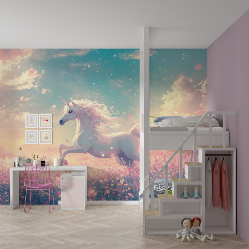 Unicorn Dancer Floral Wallpaper | Murals Wallpaper