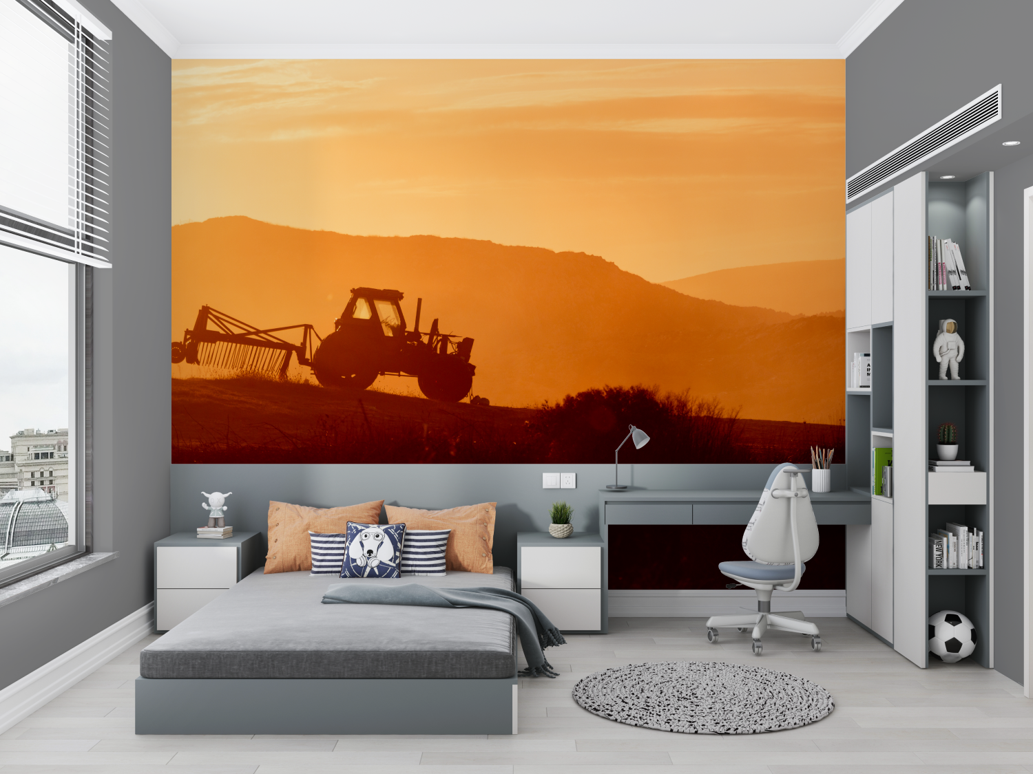 Children's Tractor Wallpaper | Murals Wallpaper