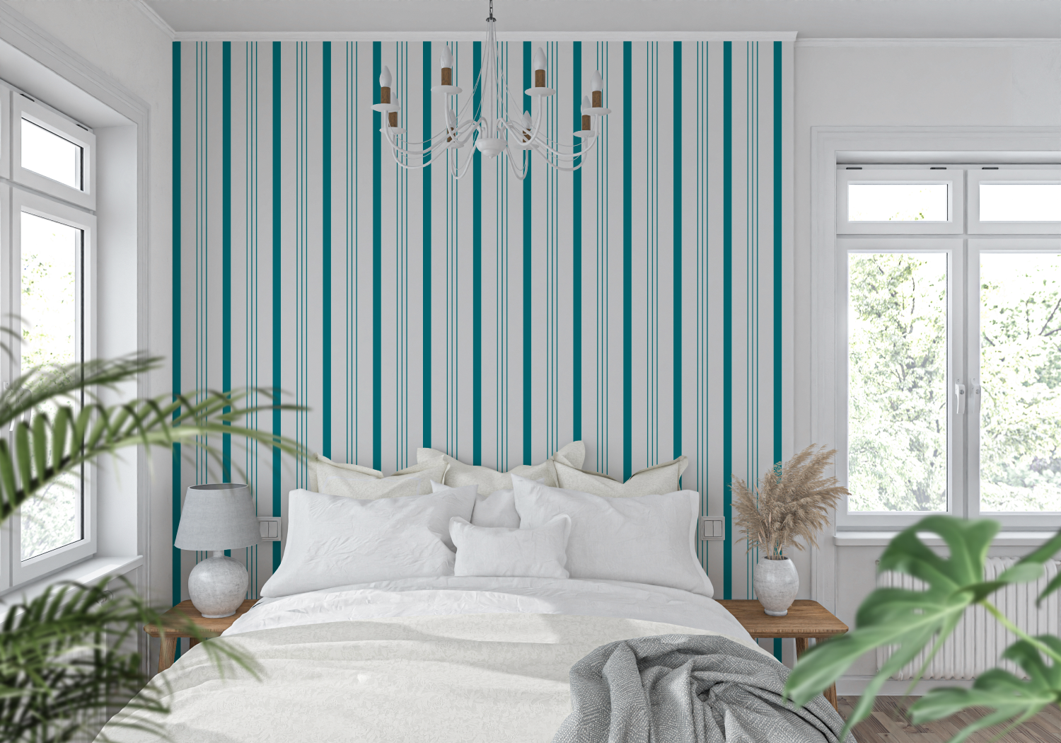 Blue Striped Wallpaper | Murals Wallpaper