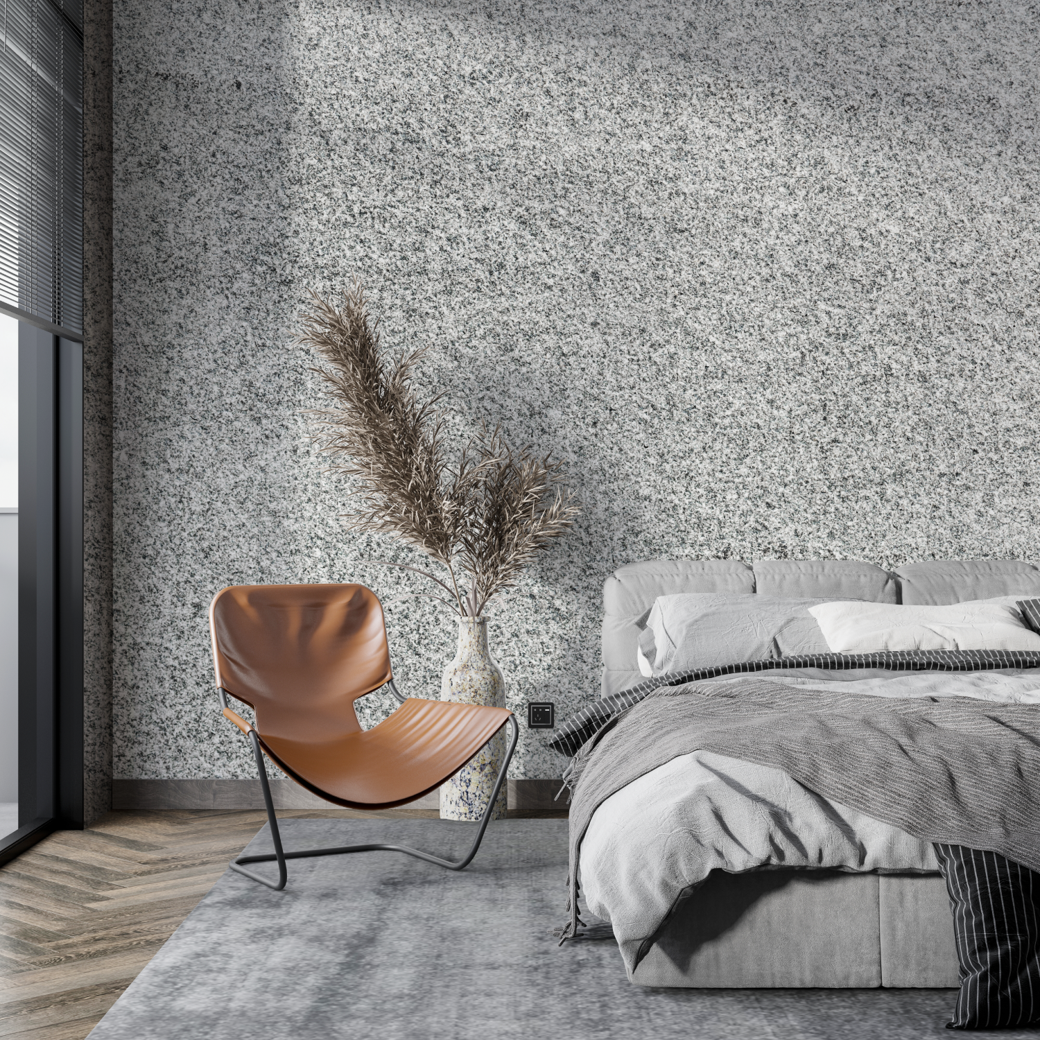 Hellgraue Glitzertapete | Wandtapete