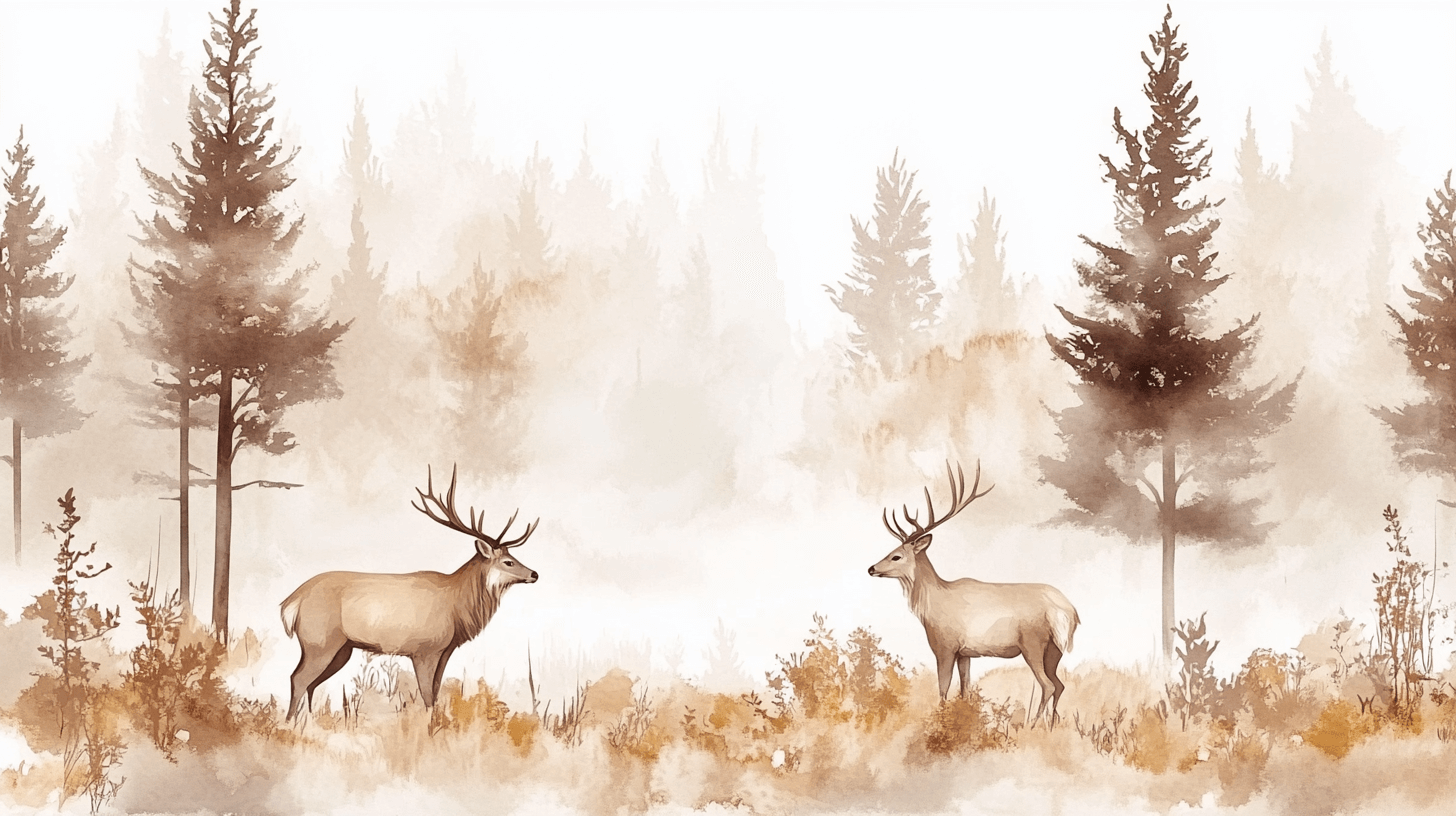 Deer in the Forest Wallpaper | Murals Wallpaper