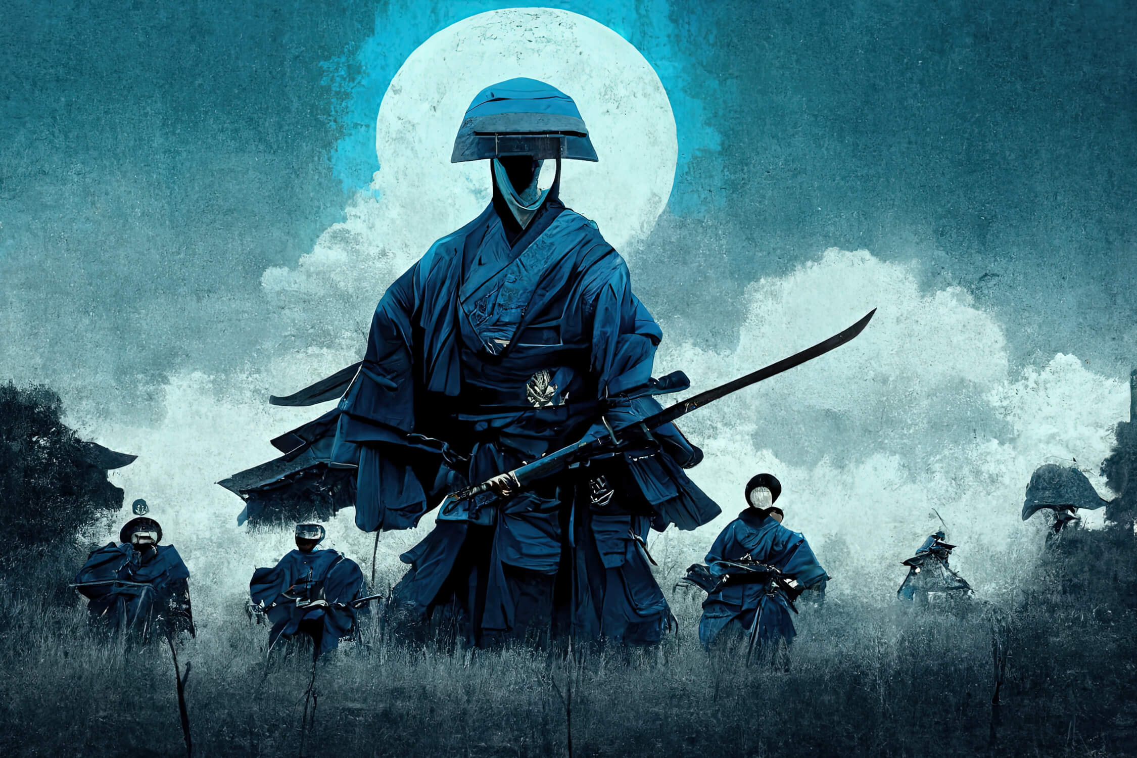 Night Attack Samurai Wallpaper | Murals Wallpaper