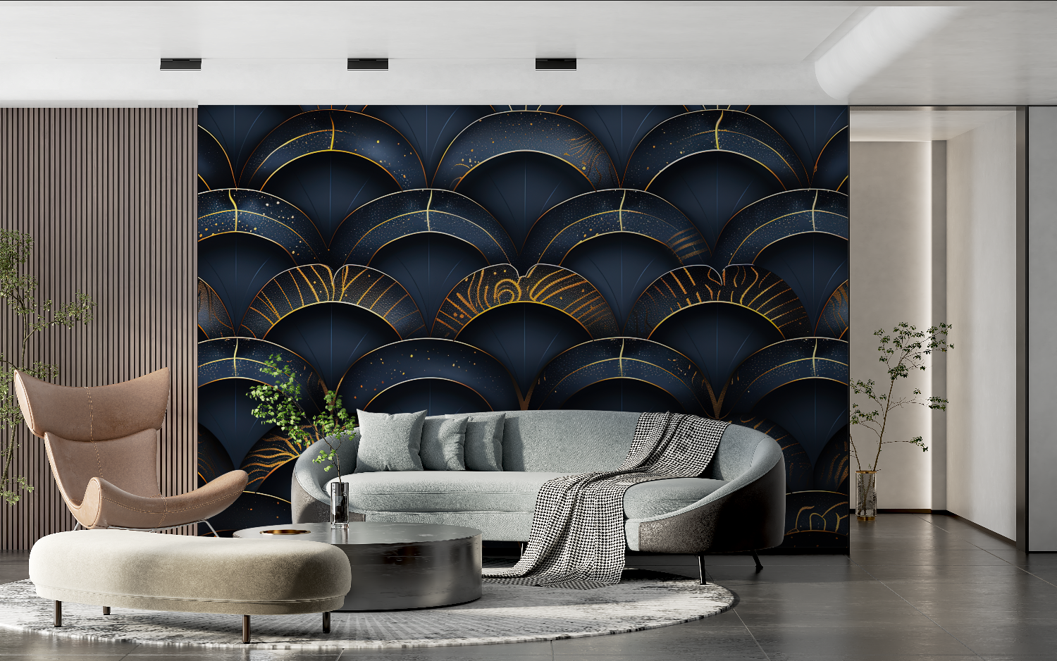 Electric Storm Art Deco Wallpaper | Murals Wallpaper
