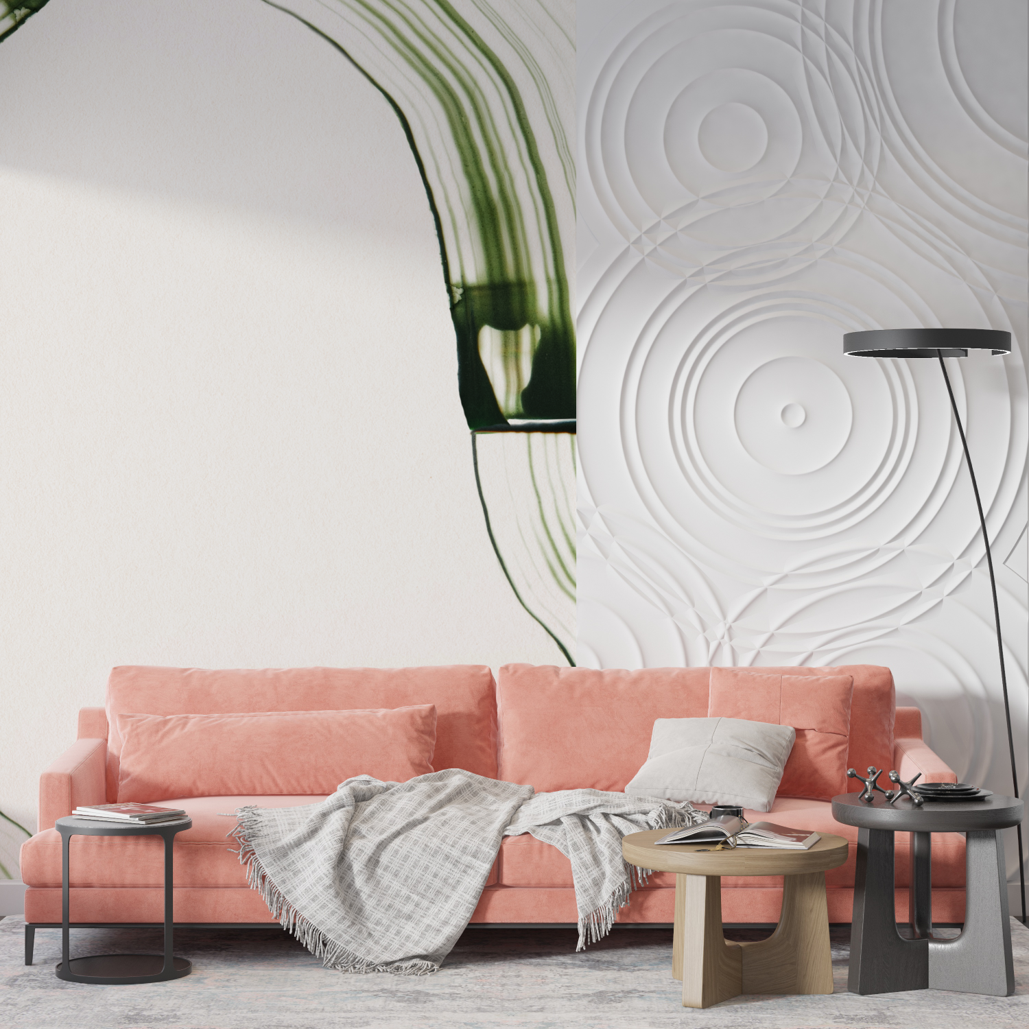 Watercolor Green Lines Wallpaper | Murals Wallpaper
