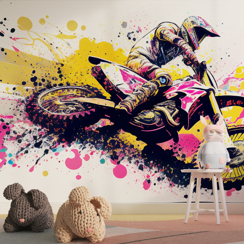 Girl's Motocross Graffiti Tapete | Wandbilder Tapete