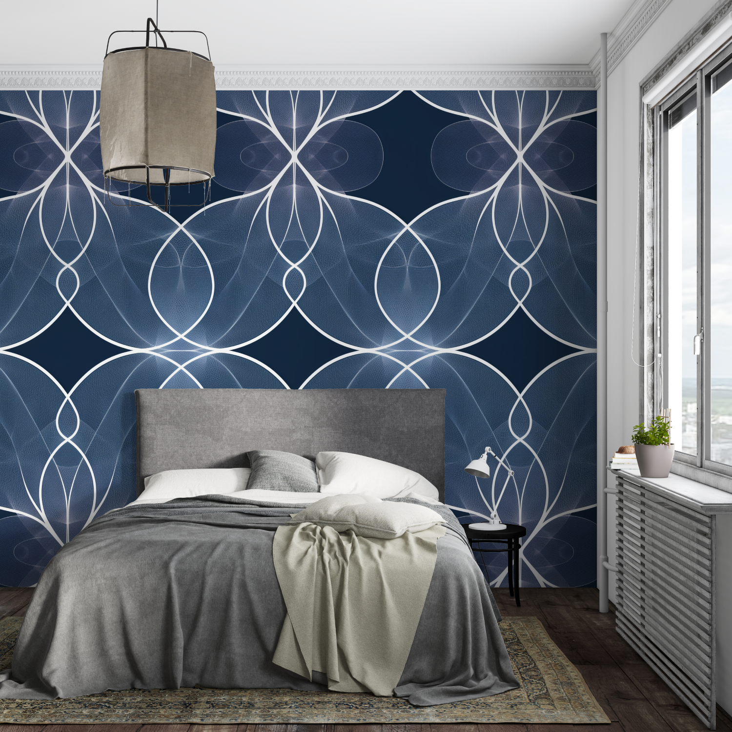 Blaugraue Tapete | Murals Wallpaper