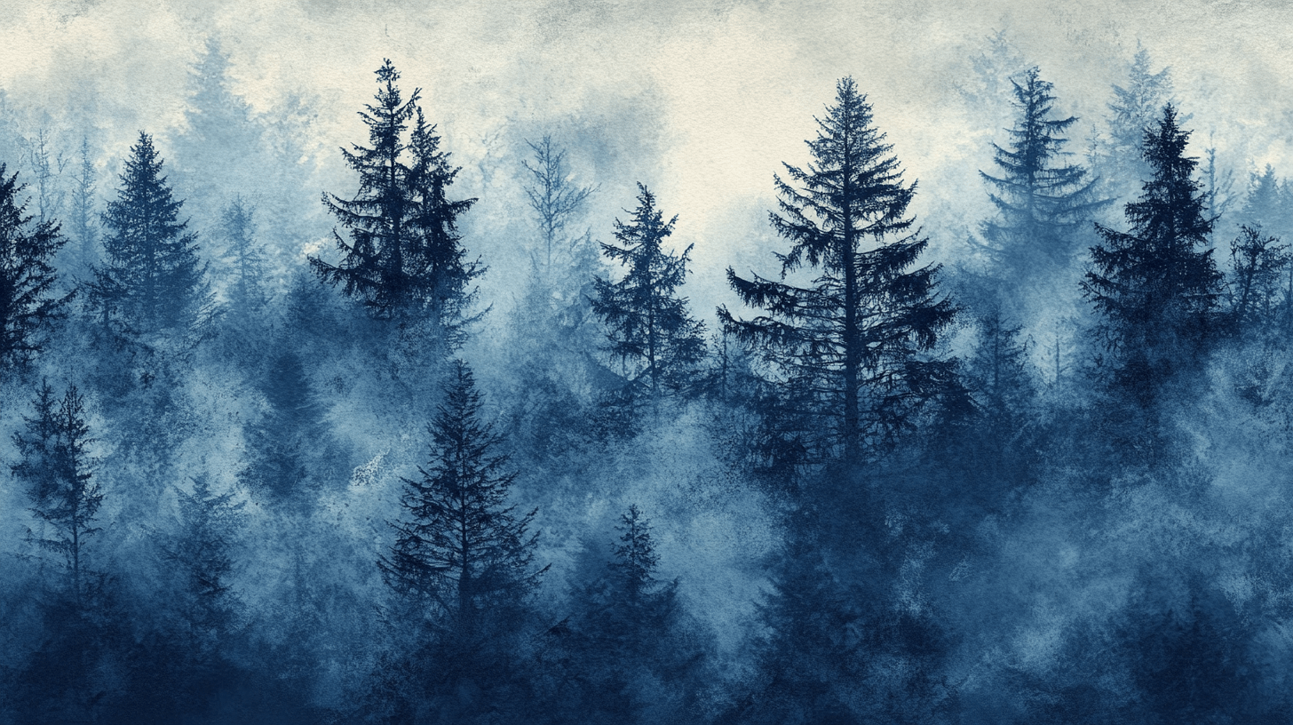 Night Blue Tree Wallpaper | Murals Wallpaper