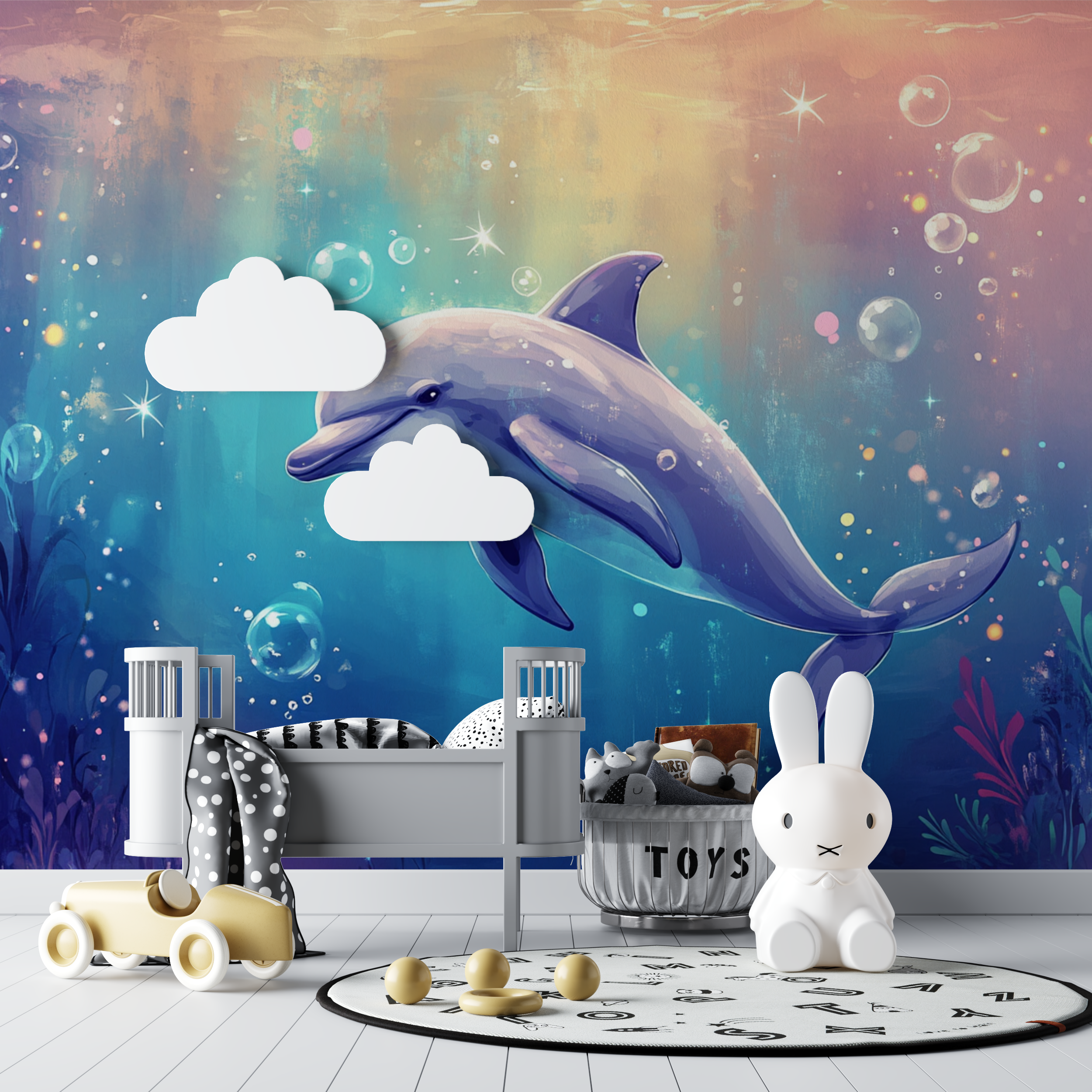 Marine Wallpaper My Friendly Dolphin | Murals Wallpaper