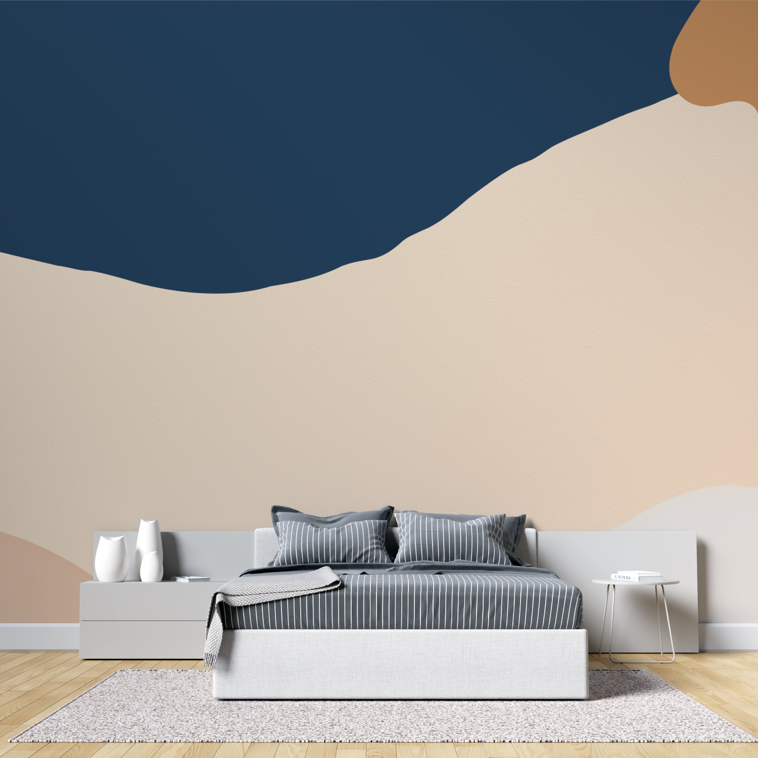 Blue and Terracotta Wallpaper | Murals Wallpaper
