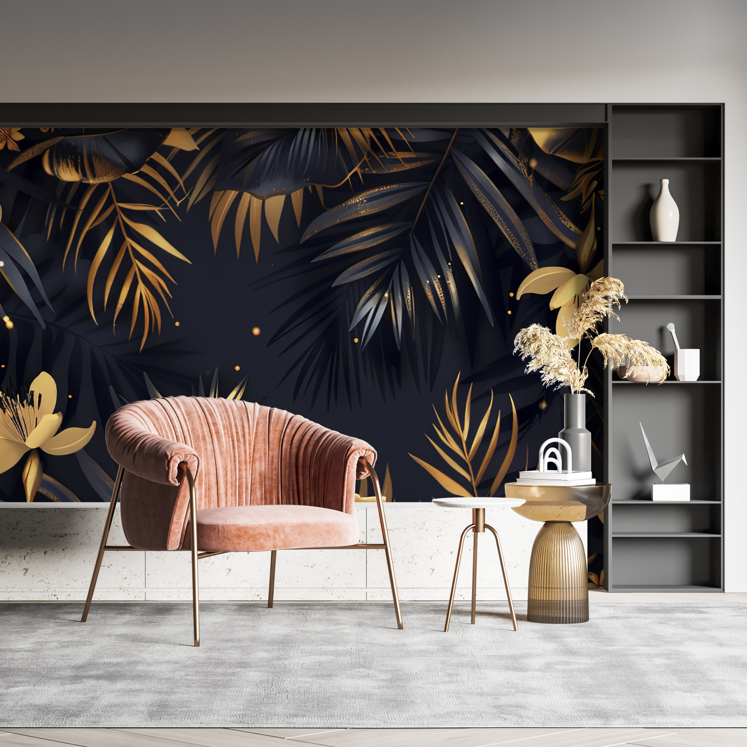 Black and Gold Palm Tree Wallpaper | Murals Wallpaper