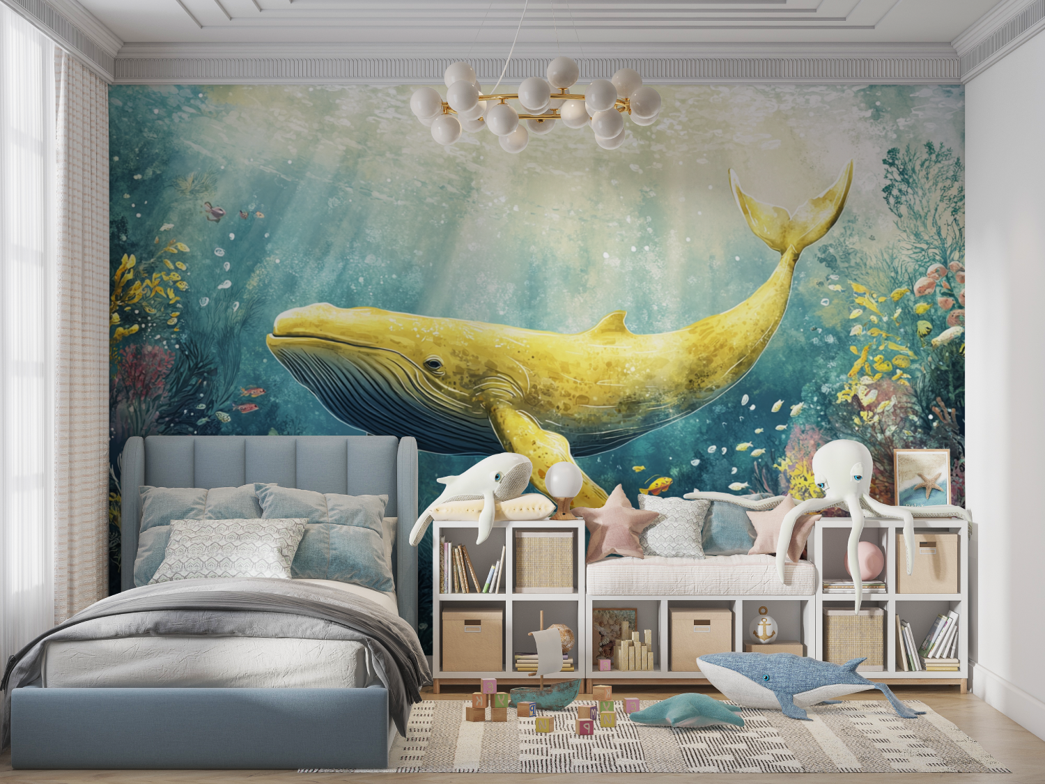 Underwater Whale Wallpaper | Murals Wallpaper