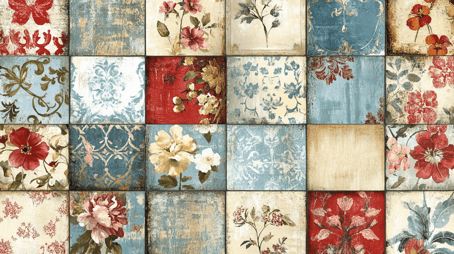 Tapeten Vintage Patchwork