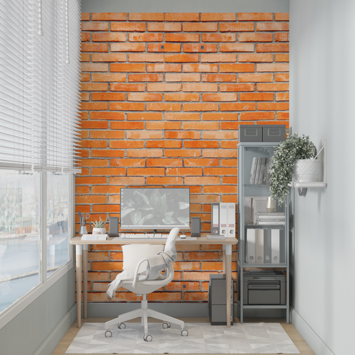 Orange Brick Wallpaper | Murals Wallpaper