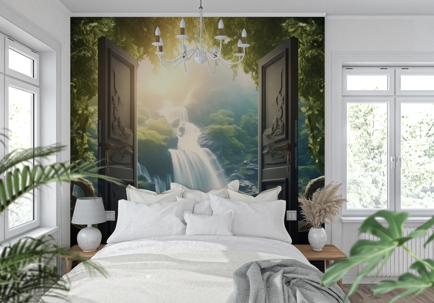 Blue Waterfall Mural Wallpaper | Murals Wallpaper