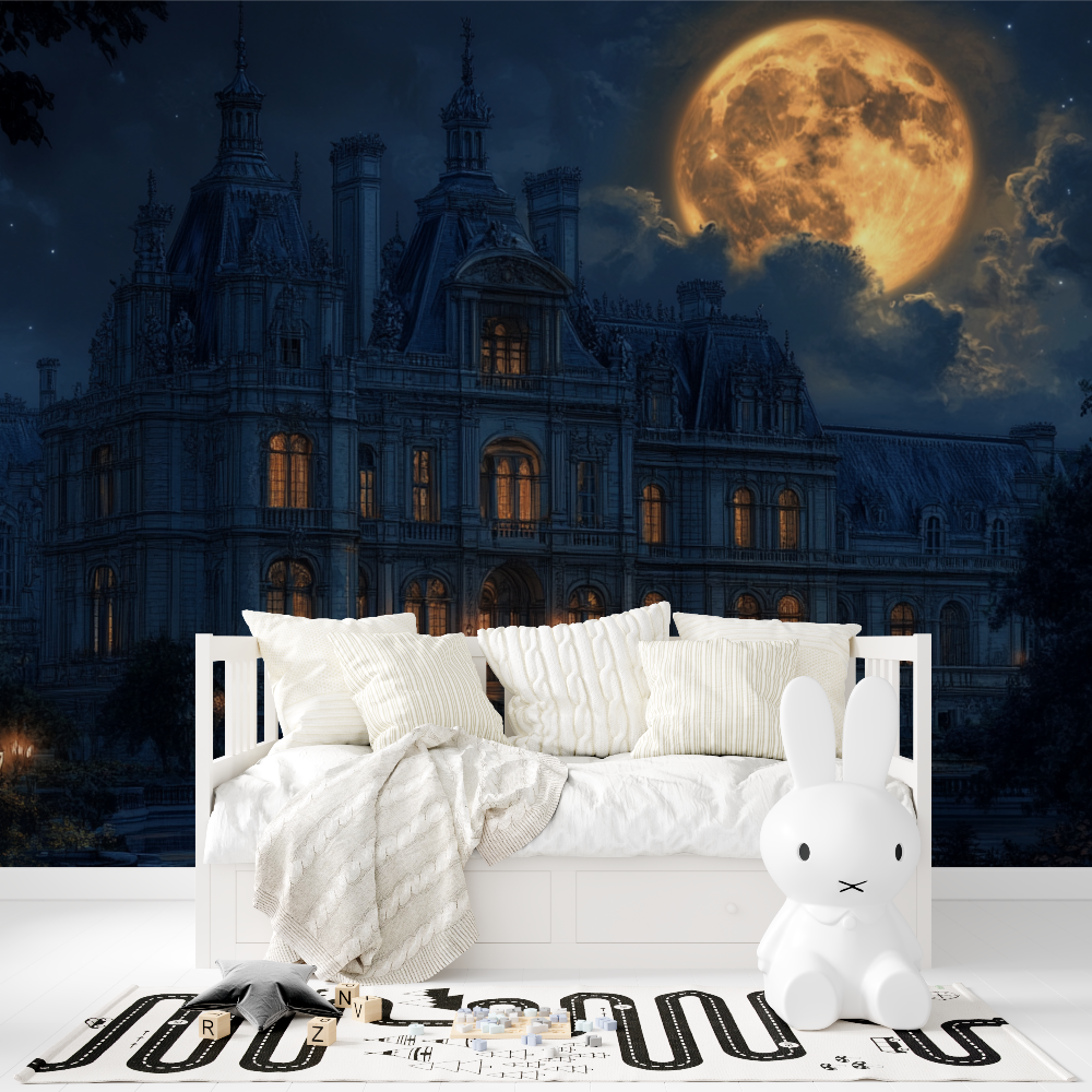 Palast- und Mond-Tapete | Wandbildtapete